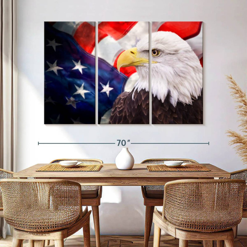 Brampt USA Flag And American Eagle, 42" H x 65" W