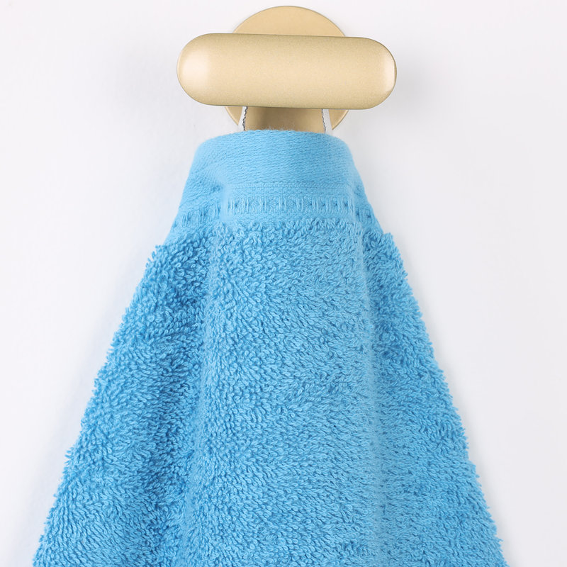 Azure Cotton Medium Weight Bath Towels Set with Honeycomb Waffle Border