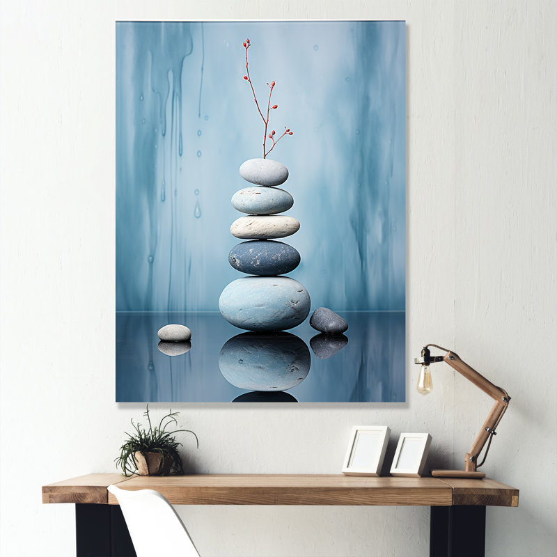Pierre bleue sérénité minimalisme II, H 32 po x l 16 po x P 1 po, Toile tendue