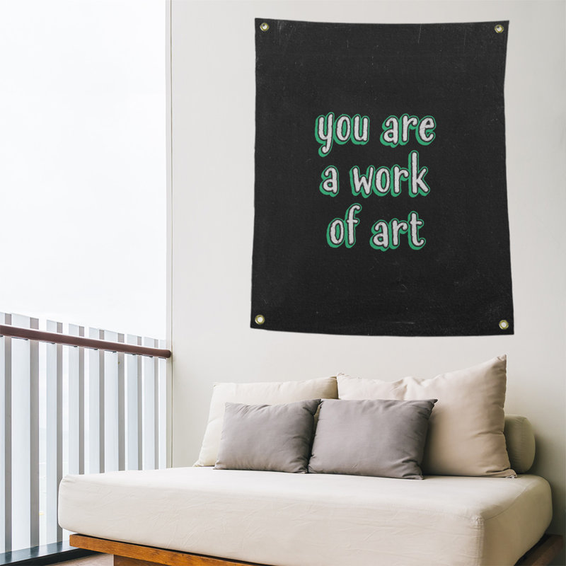 Tapisserie en polyester tableau noir quot, H 80 po x l 59 po, Vert