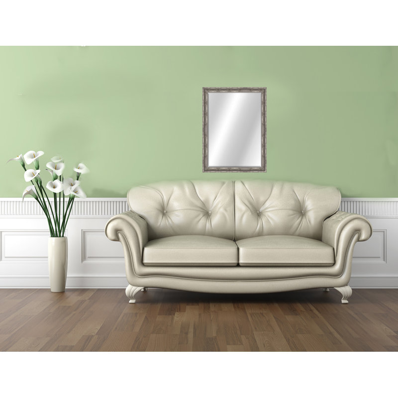 Sterling Rectangle Beveled Wall Mirror, Pewter, 32.75" x 26.75"