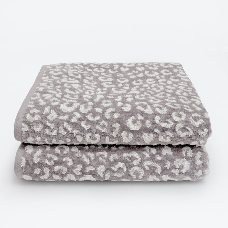 100% Cotton Plush Leopard Towels, Bath Sheets - 2 Pack