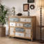 Commode rustique rétro avec 7 tiroirs et 2 armoires, idéale pour la chambre à coucher, le vestibule, le salon, la décoration, L 38,67 po x l 13,64 po, H 36,22 po