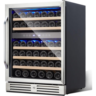 24 Inch Wine Cooler Refrigerator, 46 Bottle Dual Zone Wine Fridge, Built In Or Freestanding -  Yesurprise, PHO_10IU