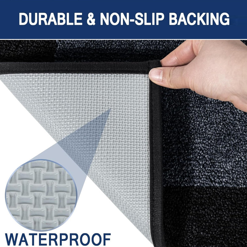 Non-Slip Geometric Doormat, Charcoal