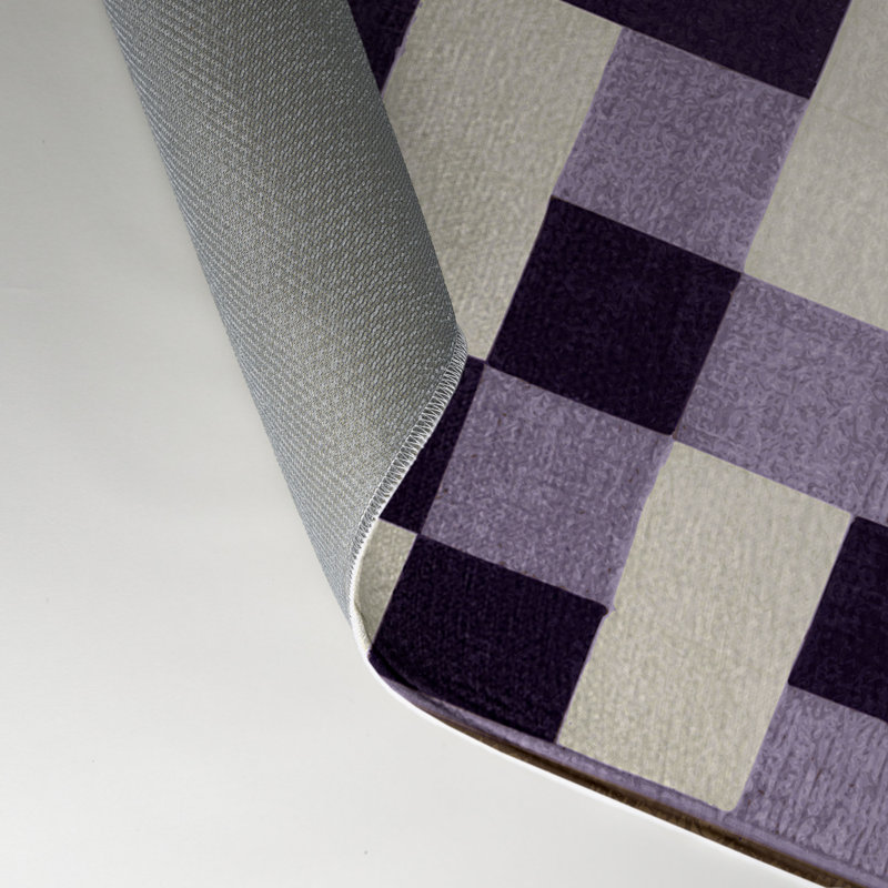 Tapis intérieur / extérieur mauve à carreaux, Rectangulaire 3 pi x 5 pi