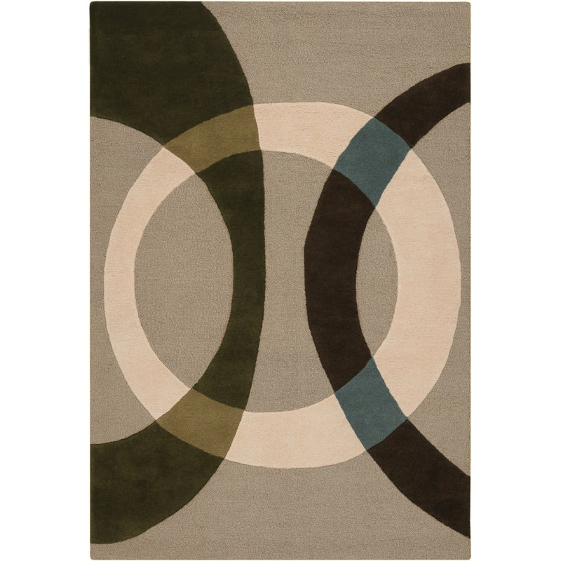 Bense Garza Tan Area Rug, Rectangle 7'9" x 10'6", Brown/Cream/Green/Tan