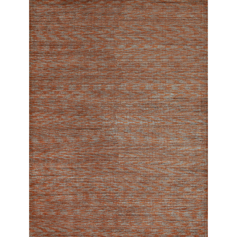 Hand Knotted Geometric Area Rug in Beige/Rust/Gray, Rectangle 6' x 9'