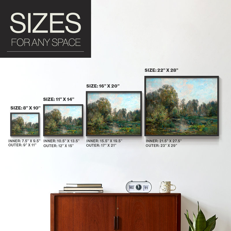 River with Storks -Framed Print - Restickable