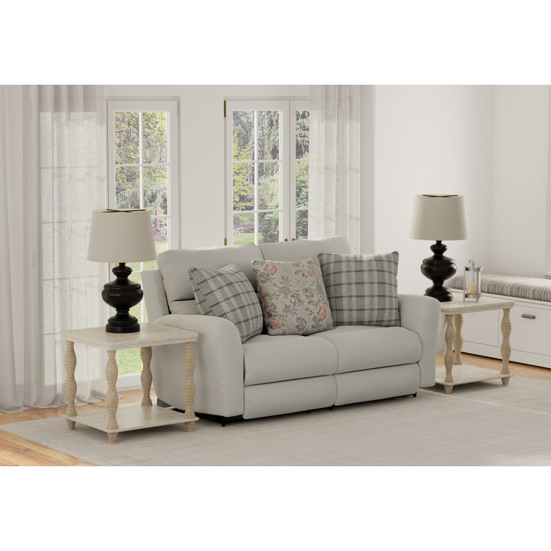 Chappy Power Lay Flat Reclining Loveseat, Gray, Manual, Manual - Handle / Lever