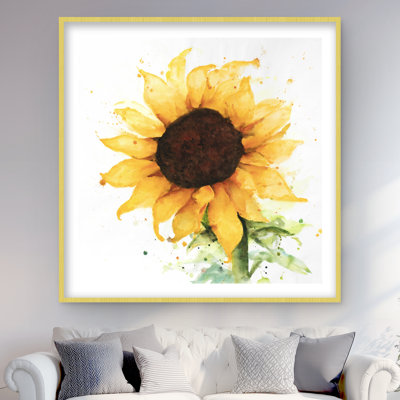 Sunflower Yellow Framed Matted Print | Home Decor Art