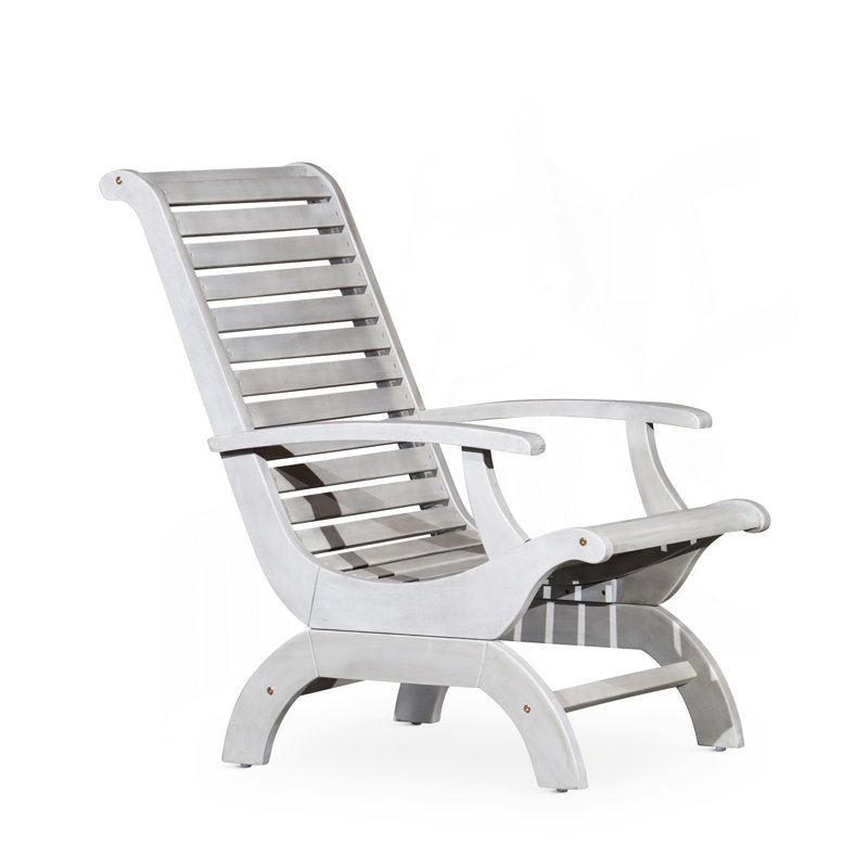 Chaise en bois d'eucalyptus, gris argenté
