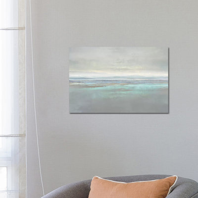 Aqua Reflectio 1 Piece Wrapped Canvas Painting