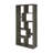 Rectangular 10-shelf Bookcase in Weathered Grey