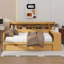 Lit de jour double avec tablettes de rangement, lit multifonctionnel avec deux tiroirs de rangement-114346510