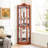 Oak Finish Cabinet With Glass Shelves And Adjustable Shelf Heights Elegant Trim-717831370