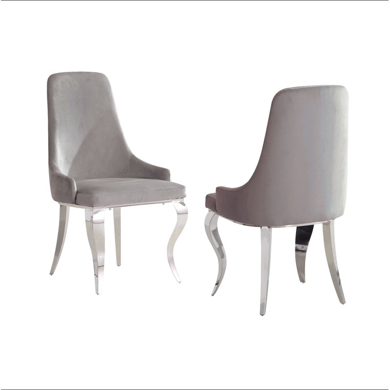 Ensemble de 2 chaises d'appoint rembourrées en velours