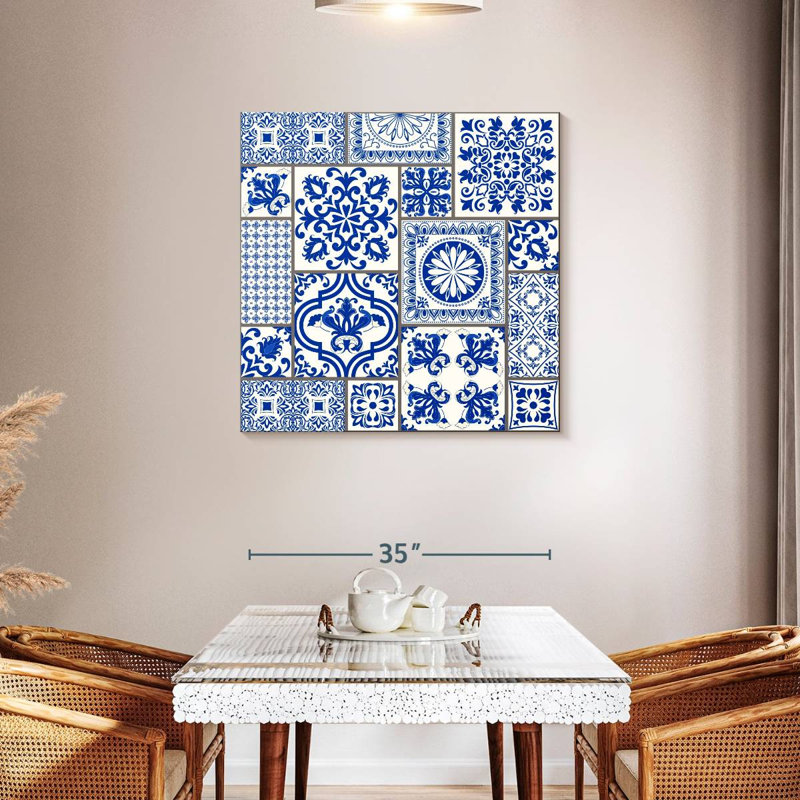 Carreaux de faïence bleue Kerner, H 36 po x l 36 po