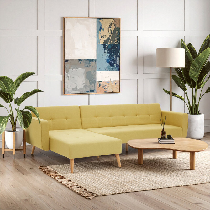 Glenda 4 Seater Sofa & Chaise, Olive