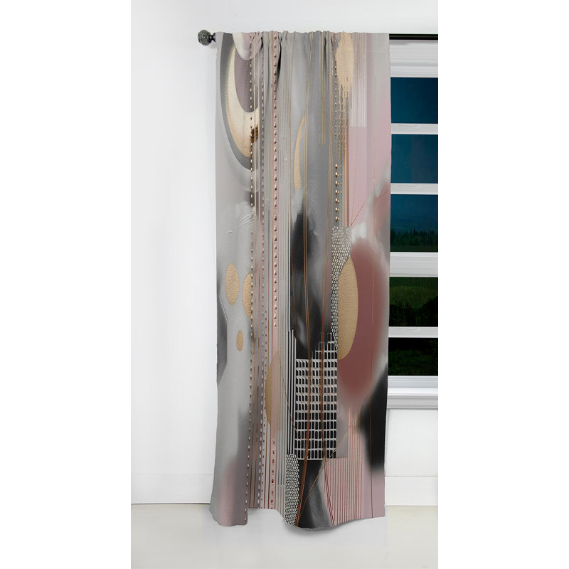 Reese - Rideau occultant abstrait à formes modernes - 1 panneau, L 52 po x L 84 po