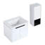 Meuble-lavabo mural 24 po avec lavabo en céramique, armoire latérale et portes à fermeture douce, armoire combinée