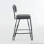 Tabourets de bar avec revêtement en similicuir et structure en métal, ensemble de 2-70852466