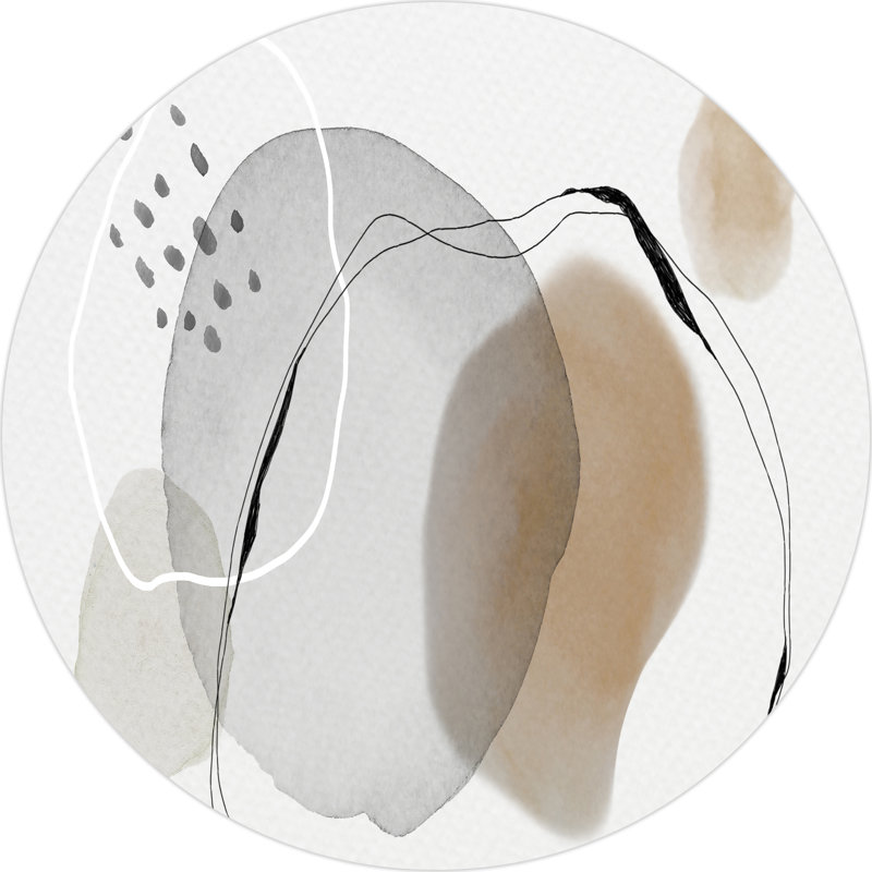 Denique Vinyl Machine Printed Area Rug, Round 150cm