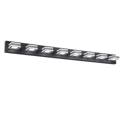 Luminaire de salle de bain 45 lumières à DEL 45 po, abat-jour carré en acrylique pour éclairage de salle de bain, miroir