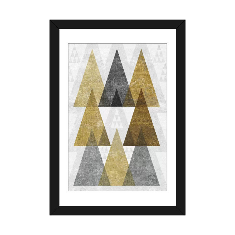 « mod triangles iv ». b, impression sur toile tendue, H 24 po x l 16 po x P 1 po, Toile tendue, Blanc