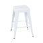 Tabourets de bar en métal sans dossier, hauteur du comptoir (lot de 2), non empilables, détachables, montage facile et rapide, design compact idéal pour îlot de cuisine, bar ou salle à manger - Blanc pur.