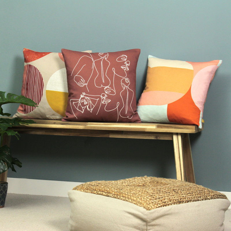 Body Art Abstract Square Cushion Cover