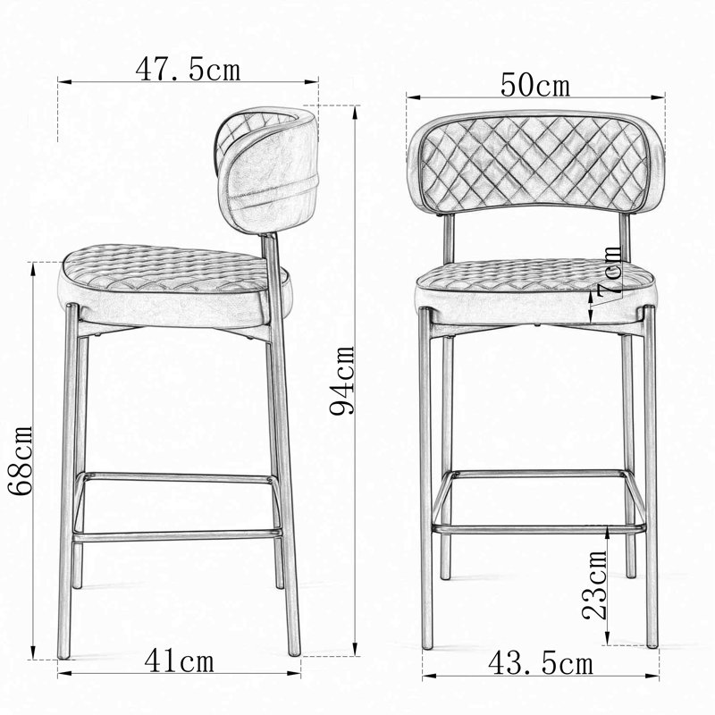 Counter Stool, Grey, 2