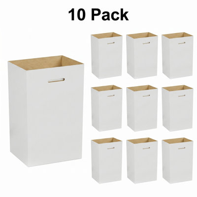 40 Gallon White Disposable Corrugated Cardboard Trash & Recycling Containers (Set of 10)