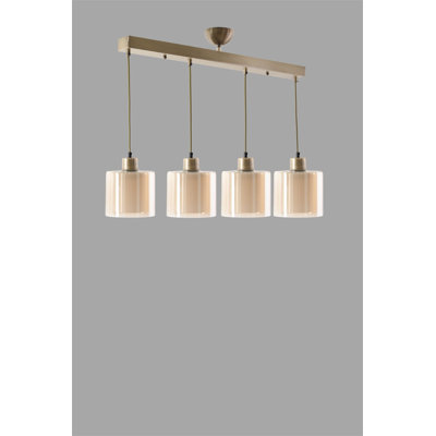Lustre de style scandinave, finition cuivre, 25,6 po x 5,5 po | Fabrication 100% métal, hauteur réglable, douille E27 (40 W maximum) | Élégant luminaire pour décoration intérieure moderne et espaces repas, peinture séchée au four durable