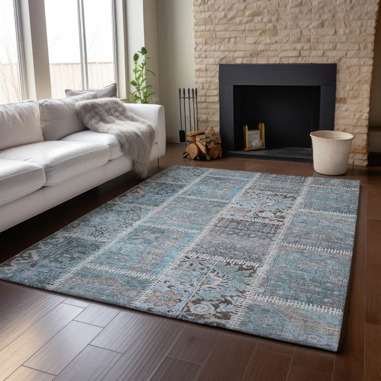 Premium Machine Washable Cerrito Teal Rug