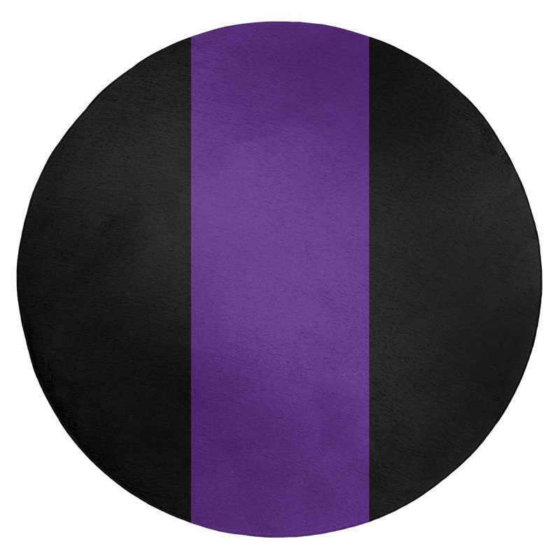 Tapis mauve/noir, Rond 5 pi