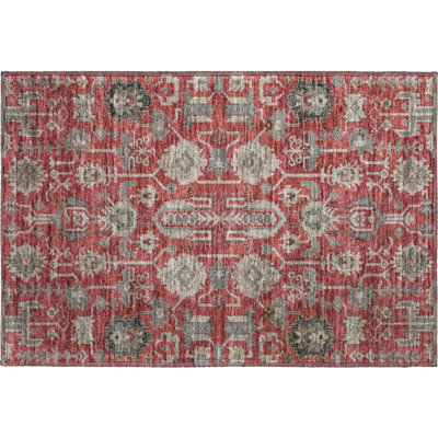 Premium Machine Washable Prisco Red Rug