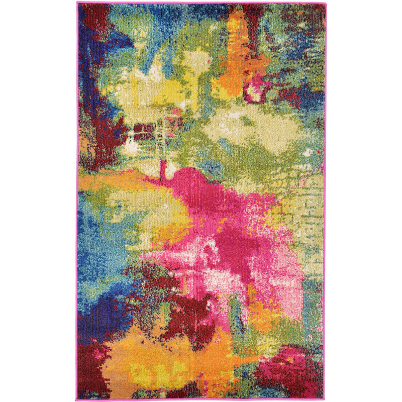 Rizer Washable Abstract Indoor Rug, Rectangle 3'3" x 5'3"