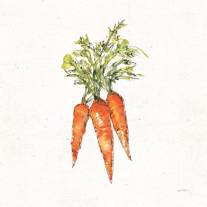Veggie Market V Carrots by Anne Tavoletti - Wrapped Canvas Painting, 30cm H x 30cm W