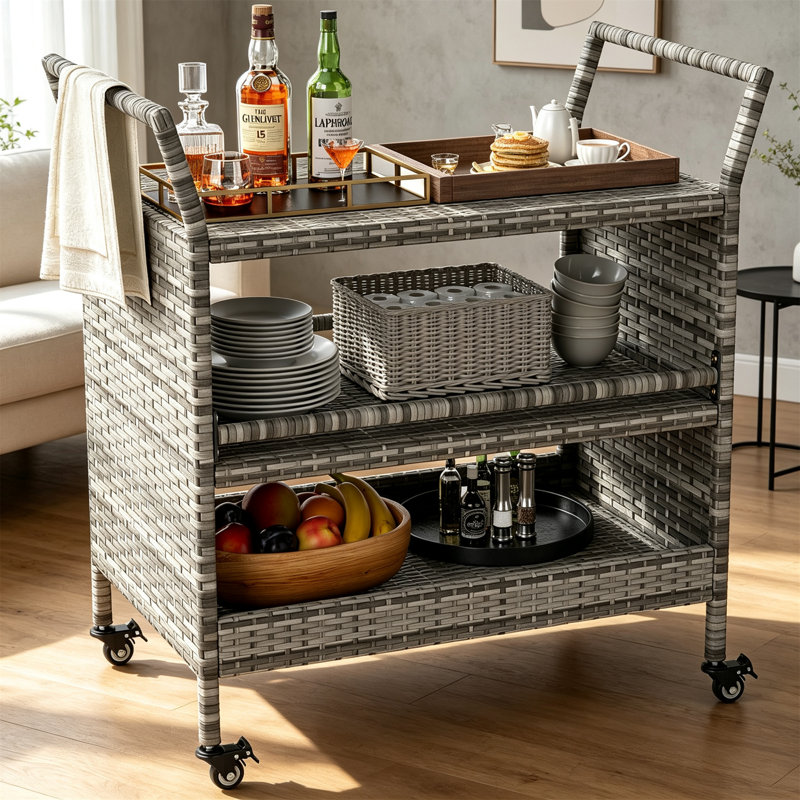 Metal Bar Cart, Grey