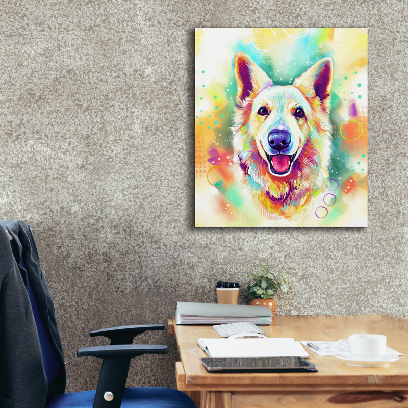 «Pop Art Swiss Shepherd» par Furbaby Affiliates, art mural sur toile, H 30 po x l 26 po x P 1,5 po