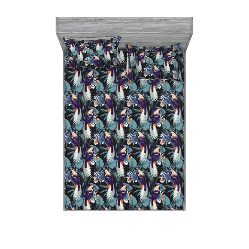 Drap-housse et taie décorative Ambesonne, Ensemble de draps pour grand lit avec 2 taies d'or