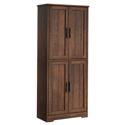 Grand garde-manger de 70 pouces avec portes et tablettes réglables, huche de rangement autoportante pour le salon, la salle de bain ou l'organisation à la maison