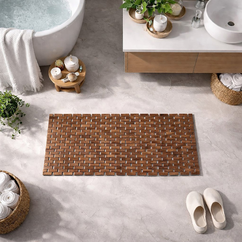 Non-Slip Bath Mat, Dark Brown