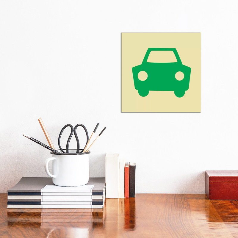 Beep Beep Green Car by 5by5collective - Wrapped Canvas Print, 30.48cm H x 30.48cm W