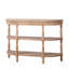 Console en bois fabriquée à la main avec garniture tissée à la main, tablettes de rangement à 3 niveaux, table d'entrée ovale avec pieds sculptés, table d'appoint rustique Coastal Farmhouse, table de canapé d'entrée de 49 po