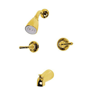 Diverter Tub and Shower Faucet with Modern Lever Handles