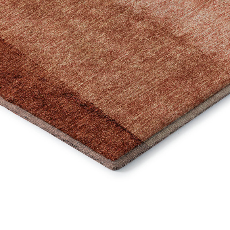 Tapis paprika de qualité supérieure lavable à la machine Prisco, Rond 8 pi