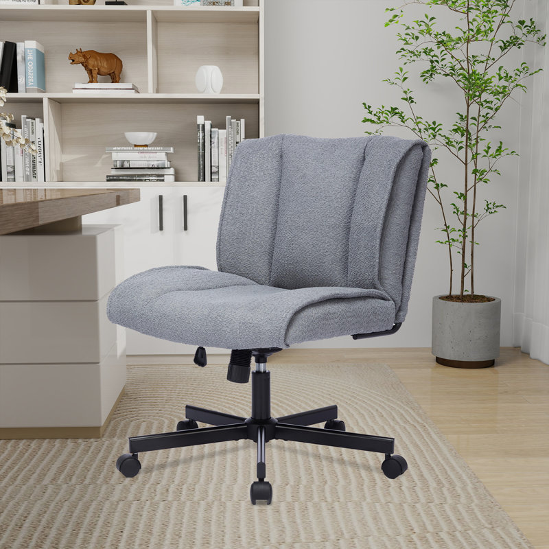 Chaise de bureau pivotante réglable sans accoudoirs, Gris