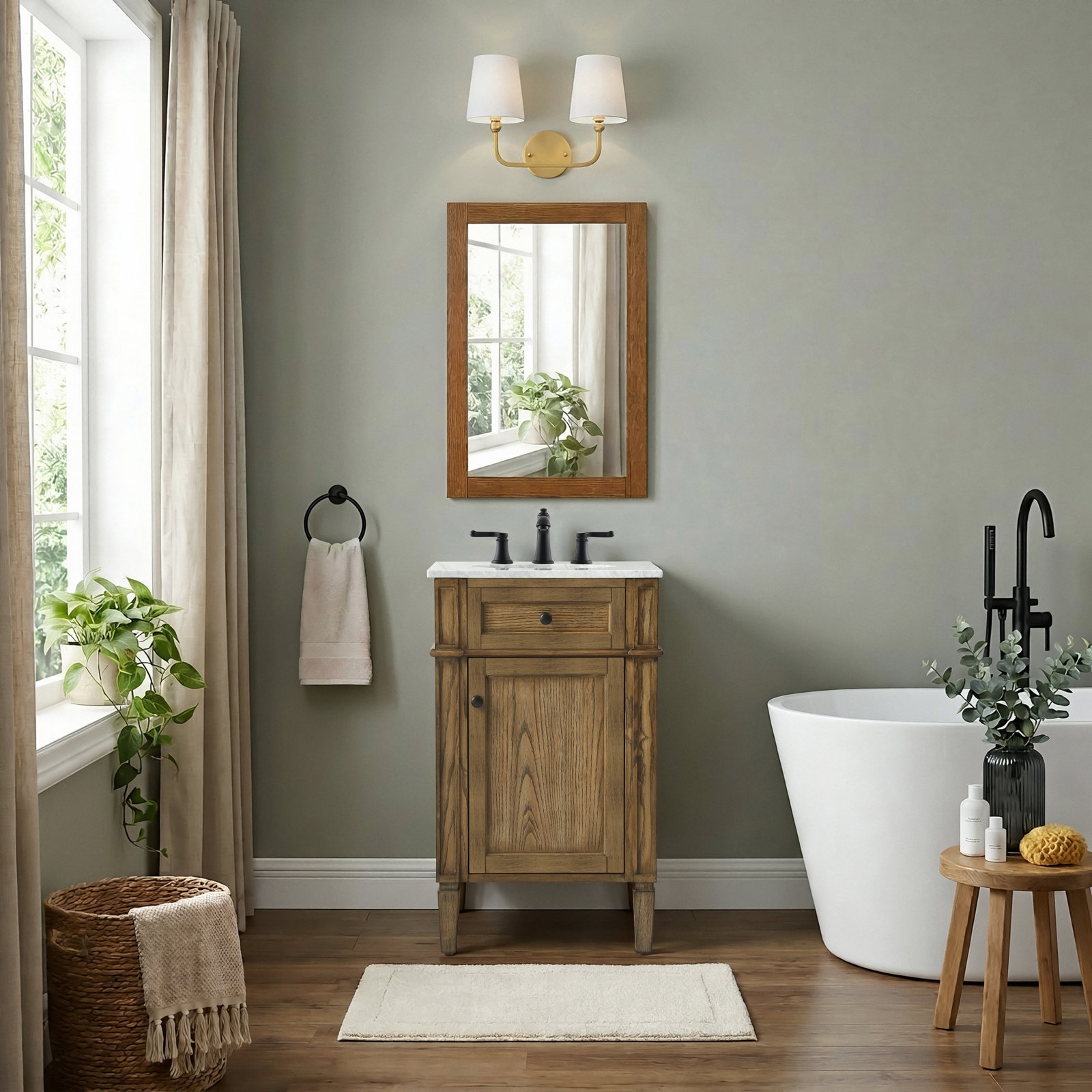 Rivers 21'' Single Bathroom Vanity, Driftwood